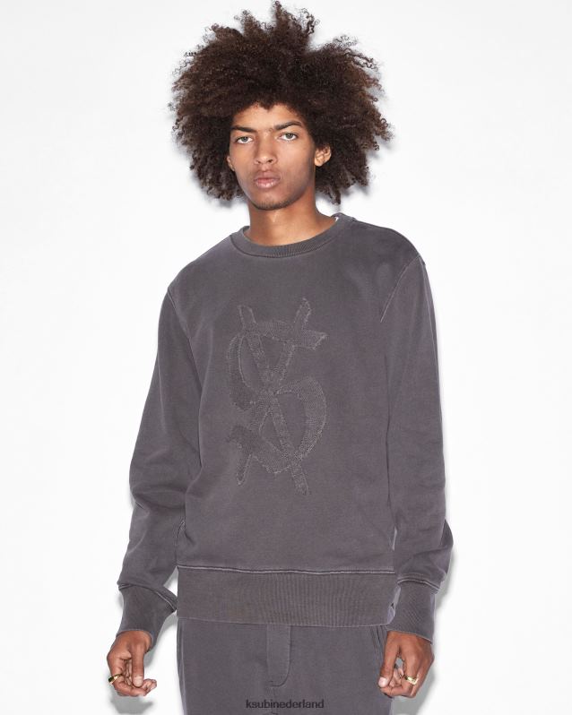Ksubi mannelijk reverso kash-crew XT0TV393 kleding vervaagd zwart