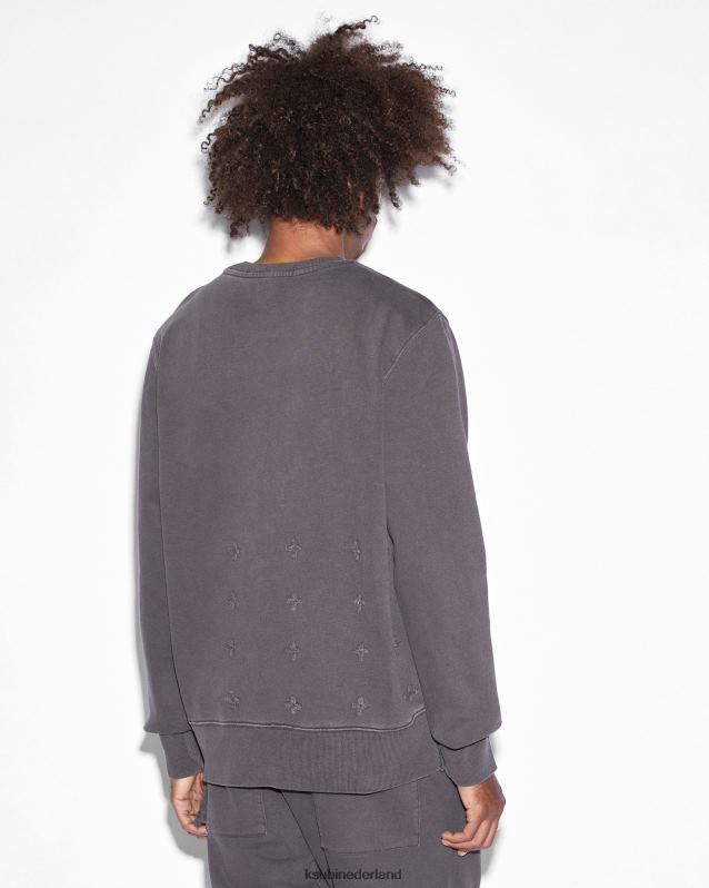 Ksubi mannelijk reverso kash-crew XT0TV393 kleding vervaagd zwart