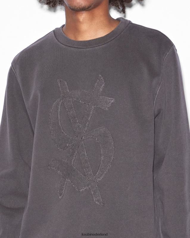 Ksubi mannelijk reverso kash-crew XT0TV393 kleding vervaagd zwart