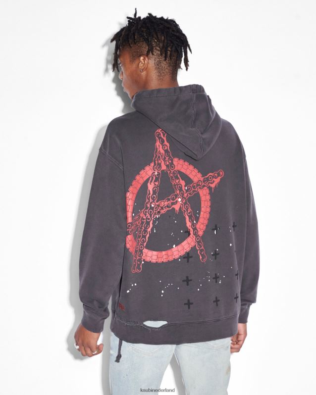 Ksubi mannelijk zo snel mogelijk tyy biggie hoodie XT0TV511 kleding vervaagd zwart