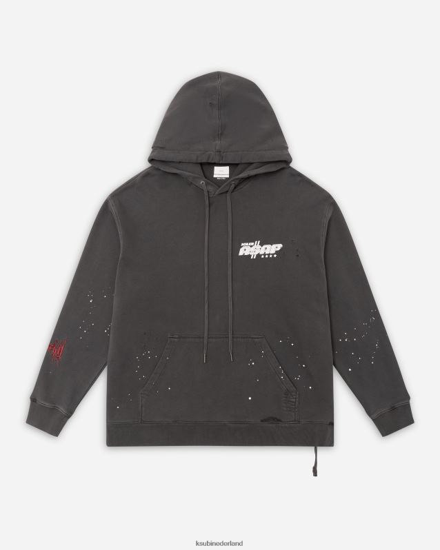 Ksubi mannelijk zo snel mogelijk tyy biggie hoodie XT0TV511 kleding vervaagd zwart