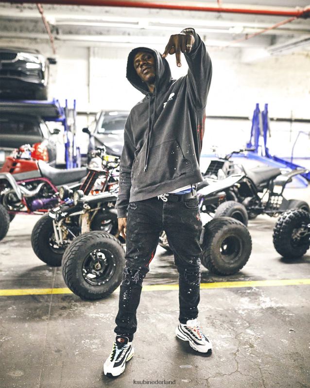 Ksubi mannelijk zo snel mogelijk tyy biggie hoodie XT0TV511 kleding vervaagd zwart