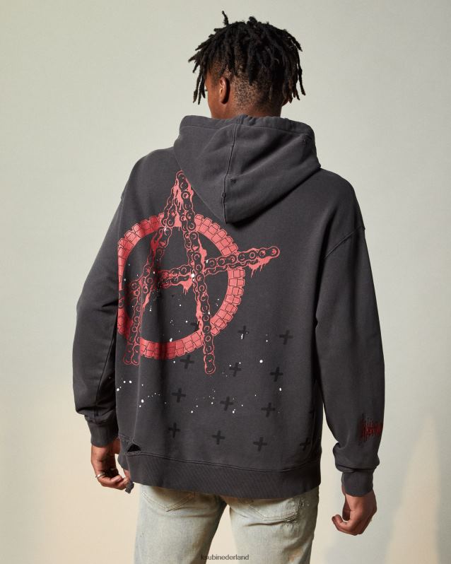 Ksubi mannelijk zo snel mogelijk tyy biggie hoodie XT0TV511 kleding vervaagd zwart