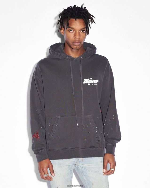 Ksubi mannelijk zo snel mogelijk tyy biggie hoodie XT0TV511 kleding vervaagd zwart