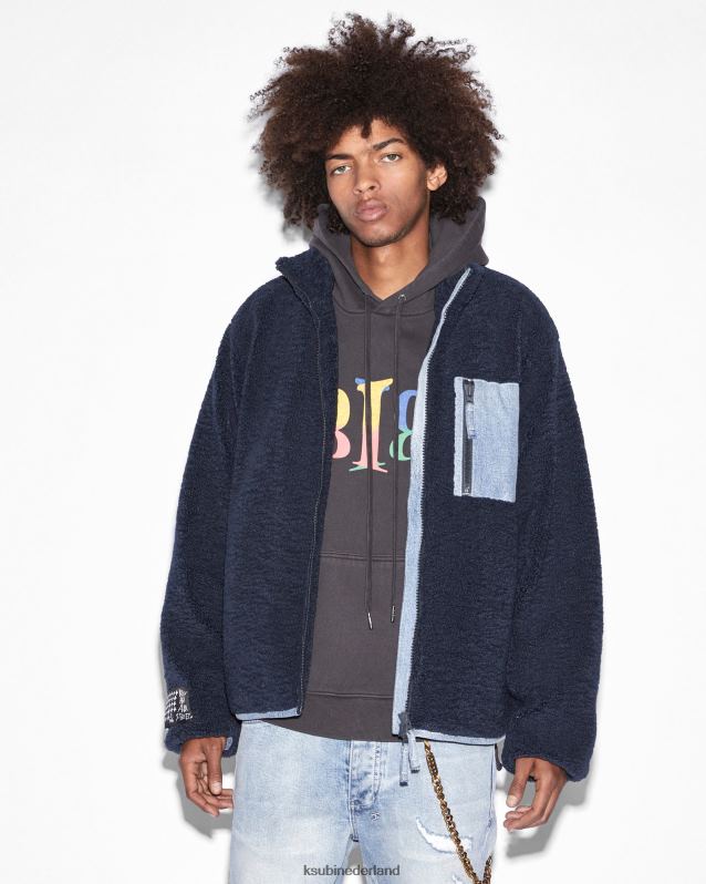 Ksubi mannelijk Icebreaker rits door punk marineblauw XT0TV456 kleding marine