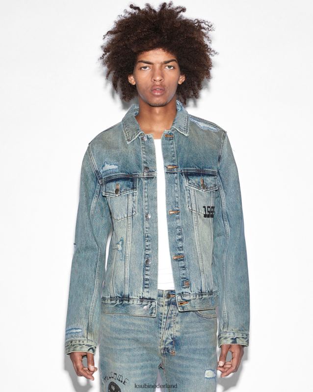 Ksubi mannelijk klassiek jasje gooien bak XT0TV312 kleding blauw