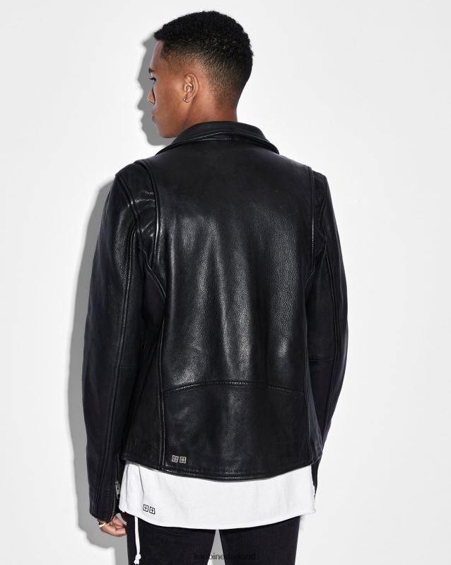 Ksubi mannelijk leren capitoljack XT0TV471 kleding zwart