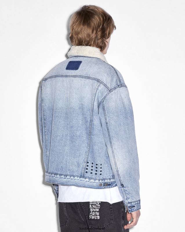 Ksubi mannelijk oh g jas sherpa midden XT0TV438 kleding midden blauw