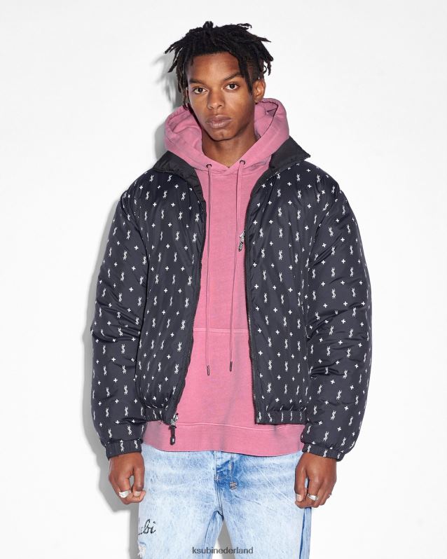 Ksubi mannelijk vlucht pufferjack XT0TV437 kleding zwart