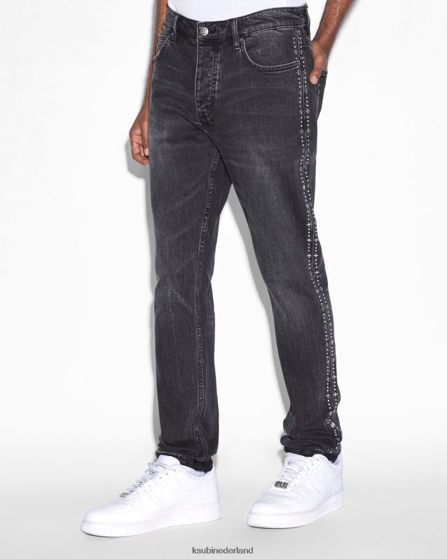 Ksubi mannelijk Chitch metalik streep XT0TV301 kleding zwart