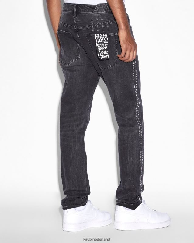 Ksubi mannelijk Chitch metalik streep XT0TV301 kleding zwart