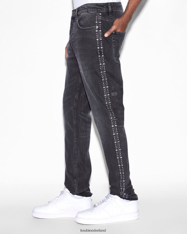 Ksubi mannelijk Chitch metalik streep XT0TV301 kleding zwart