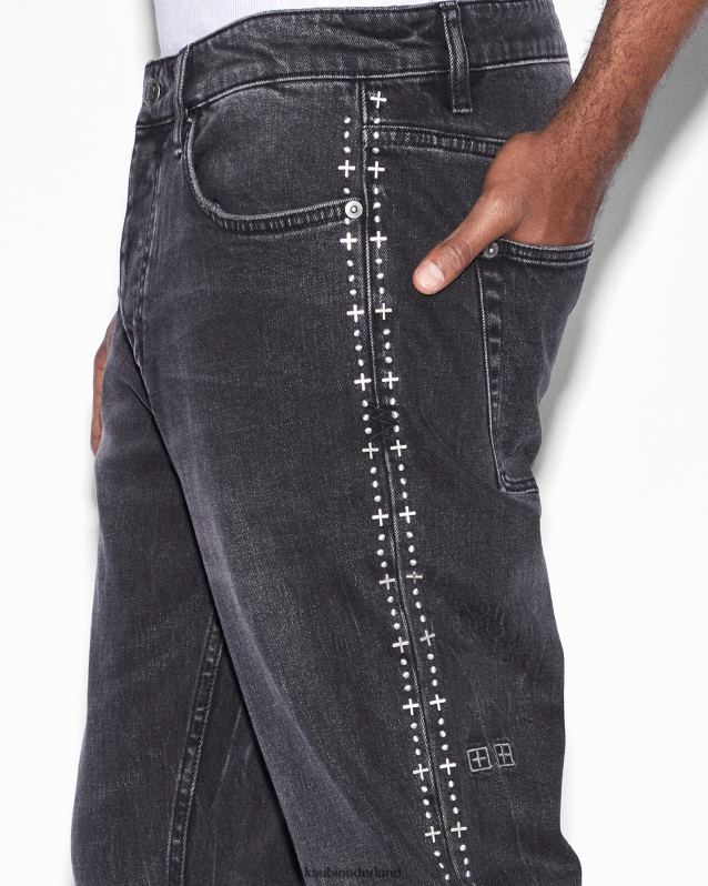 Ksubi mannelijk Chitch metalik streep XT0TV301 kleding zwart