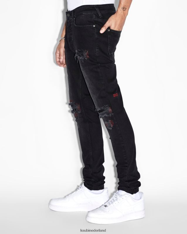 Ksubi mannelijk Van Winkle-fles weggegooid XT0TV479 kleding zwart