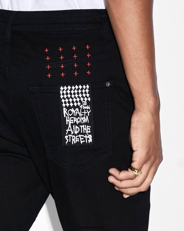 Ksubi mannelijk Wolfgang gelegd XT0TV363 kleding zwart