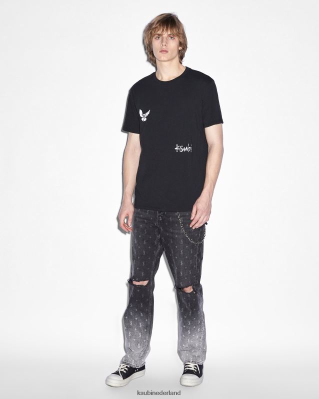 Ksubi mannelijk anti-k allstar XT0TV327 kleding zwart ombre