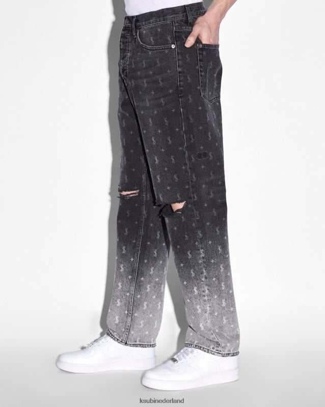Ksubi mannelijk anti-k allstar XT0TV327 kleding zwart ombre