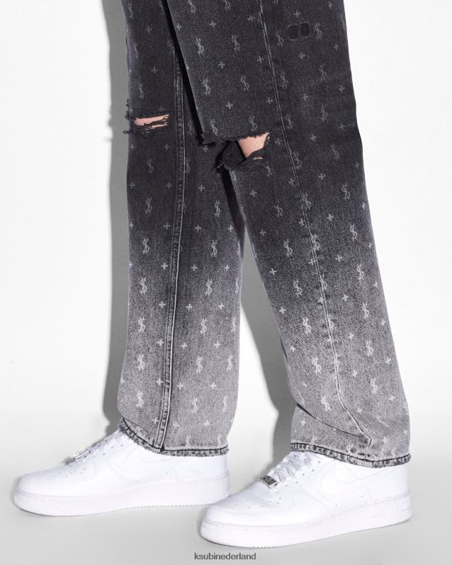 Ksubi mannelijk anti-k allstar XT0TV327 kleding zwart ombre