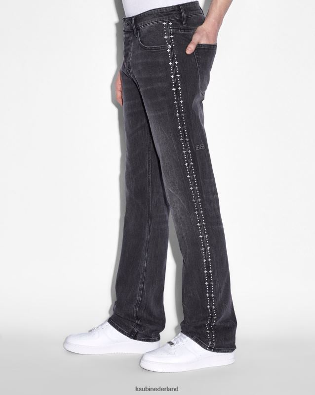 Ksubi mannelijk bronko metalik streep XT0TV309 kleding zwart