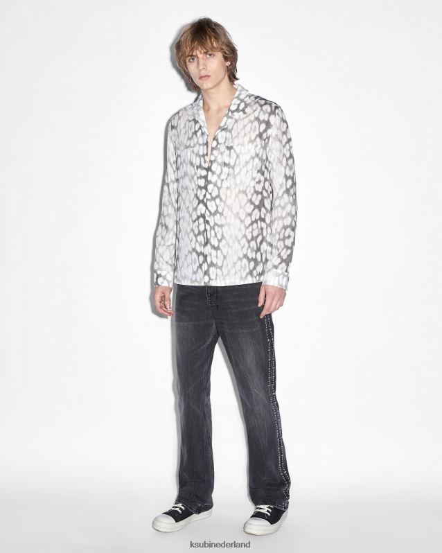 Ksubi mannelijk bronko metalik streep XT0TV309 kleding zwart
