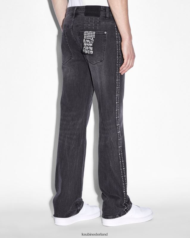 Ksubi mannelijk bronko metalik streep XT0TV309 kleding zwart