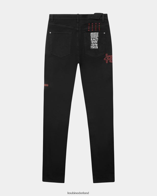Ksubi mannelijk chicago gelegd XT0TV485 kleding zwart