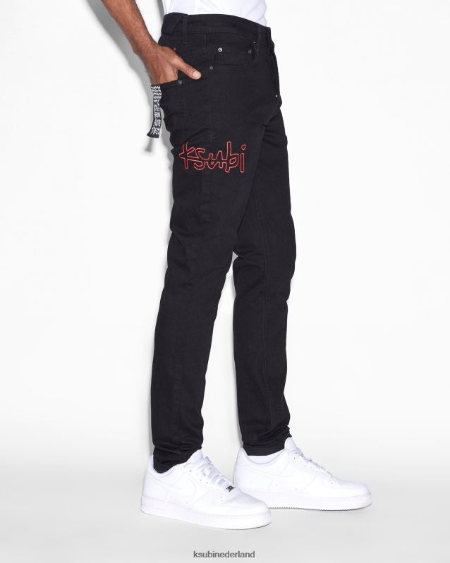 Ksubi mannelijk chicago gelegd XT0TV485 kleding zwart