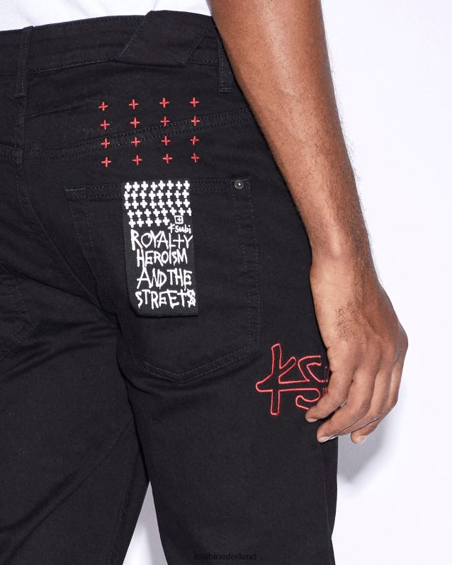 Ksubi mannelijk chicago gelegd XT0TV485 kleding zwart