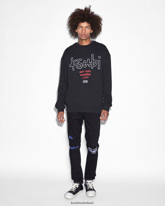 Ksubi mannelijk chich nyc gelegd XT0TV483 kleding zwart