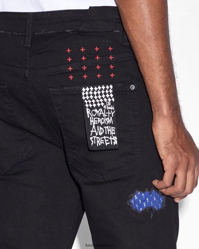 Ksubi mannelijk chich nyc gelegd XT0TV483 kleding zwart