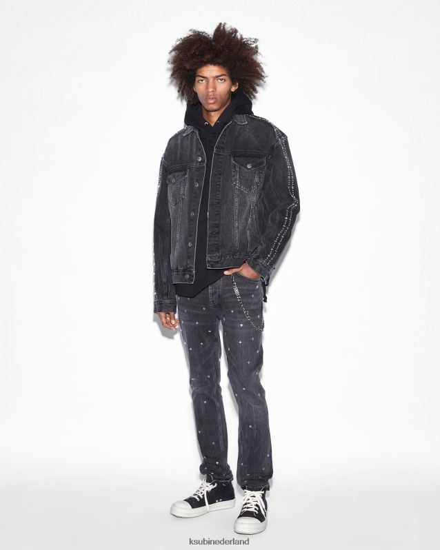 Ksubi mannelijk chique metalik XT0TV302 kleding zwart bedrukt
