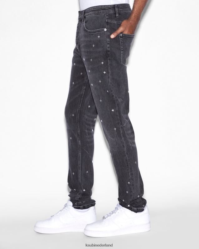 Ksubi mannelijk chique metalik XT0TV302 kleding zwart bedrukt