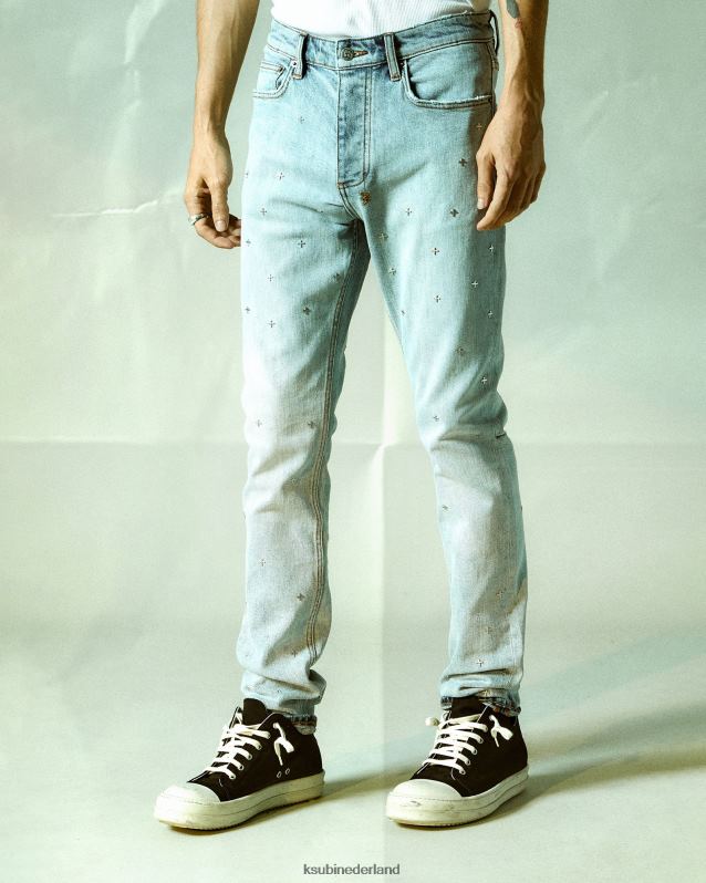 Ksubi mannelijk chique metalik XT0TV322 kleding blauw