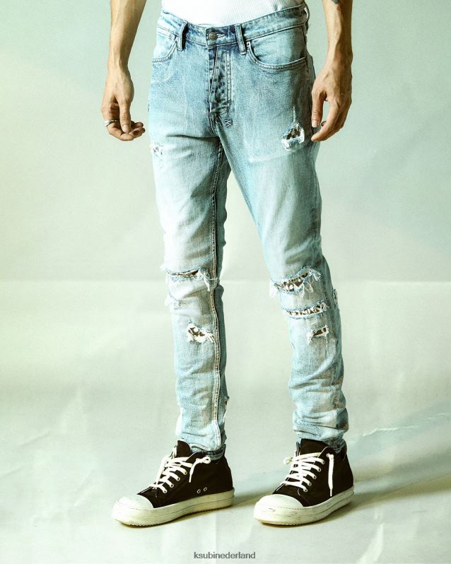 Ksubi mannelijk chique punk XT0TV321 kleding blauw