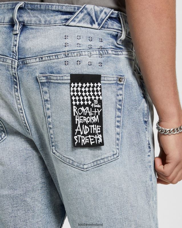 Ksubi mannelijk chique punk XT0TV367 kleding blauw