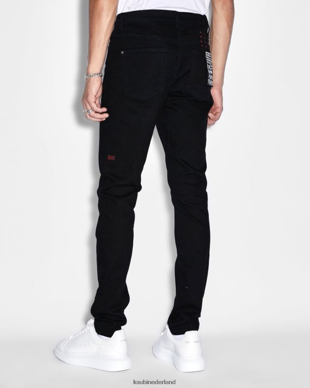 Ksubi mannelijk chitch gelegd XT0TV298 kleding zwart