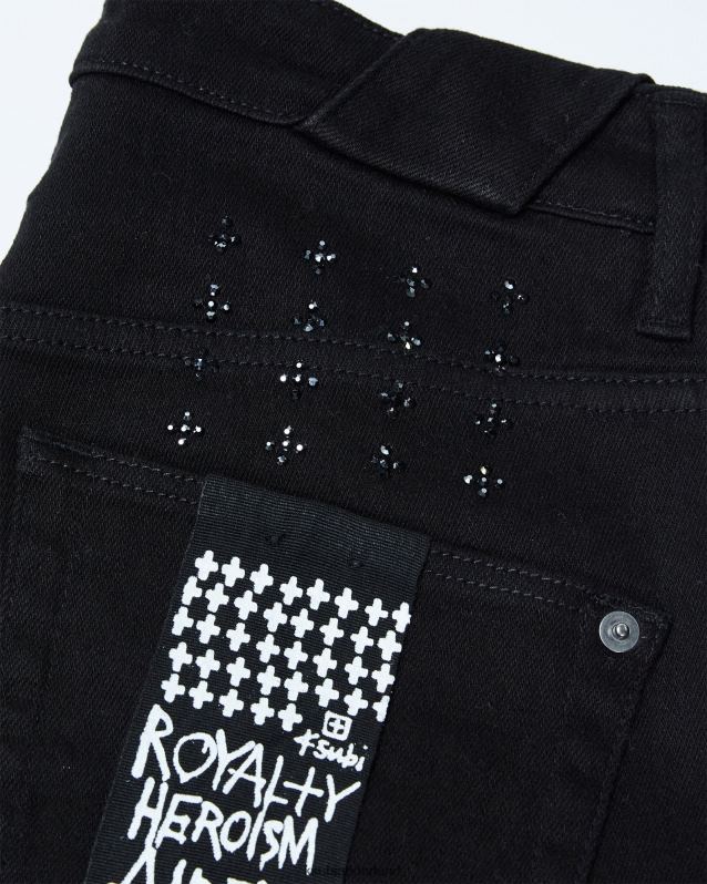 Ksubi mannelijk chitch kristal XT0TV354 kleding zwart