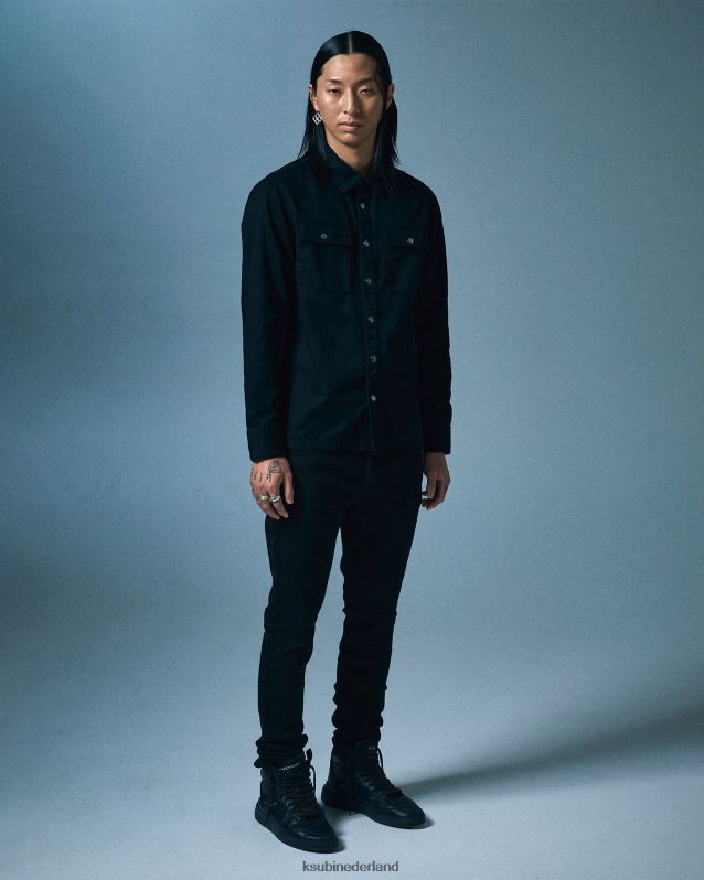 Ksubi mannelijk chitch kristal XT0TV354 kleding zwart