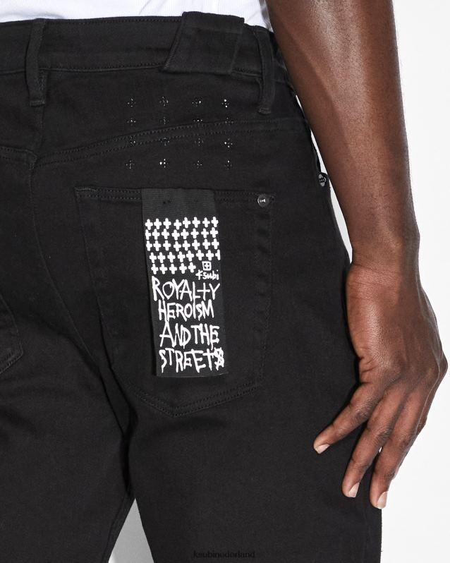 Ksubi mannelijk chitch kristal XT0TV354 kleding zwart