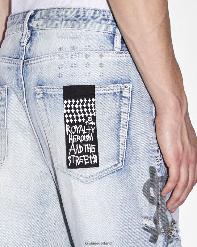 Ksubi mannelijk uitfasering van anti-k lock-up XT0TV457 kleding blauw uitfaseren