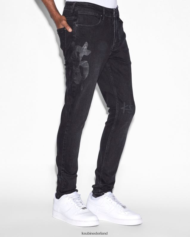 Ksubi mannelijk van winkel XT0TV357 kleding zwart opsluiten