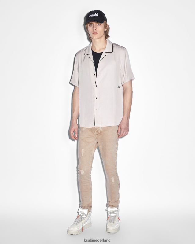 Ksubi mannelijk van winkle aardetinten XT0TV343 kleding bruin wassen
