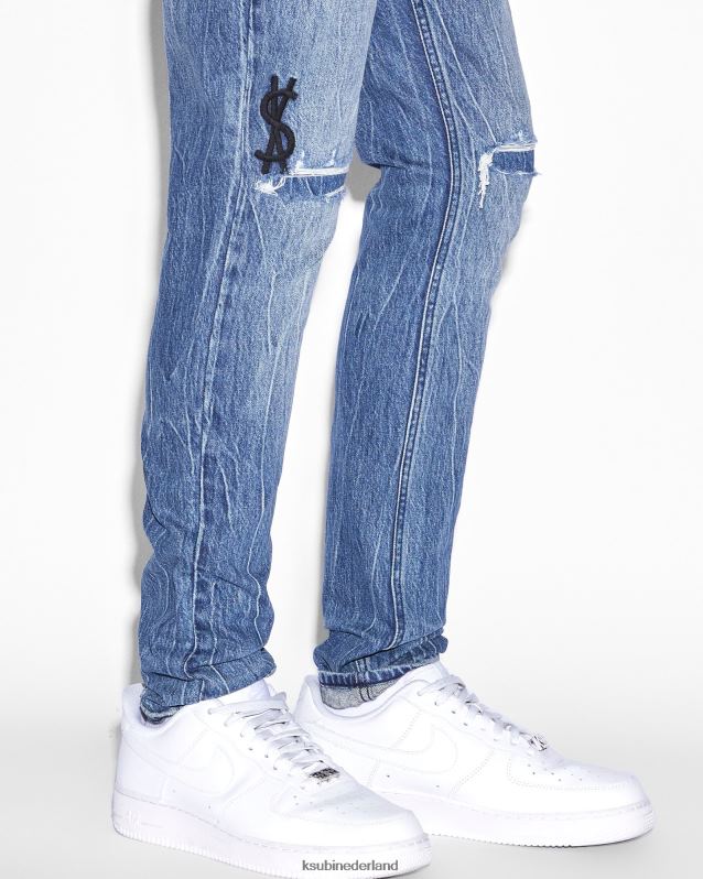 Ksubi mannelijk van winkle bluuu XT0TV421 kleding blauwe medium wassing