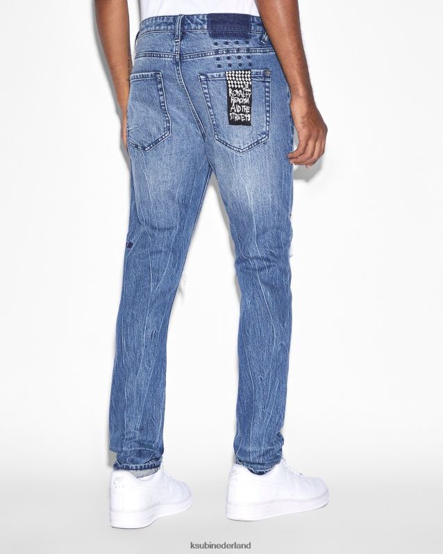 Ksubi mannelijk van winkle bluuu XT0TV421 kleding blauwe medium wassing