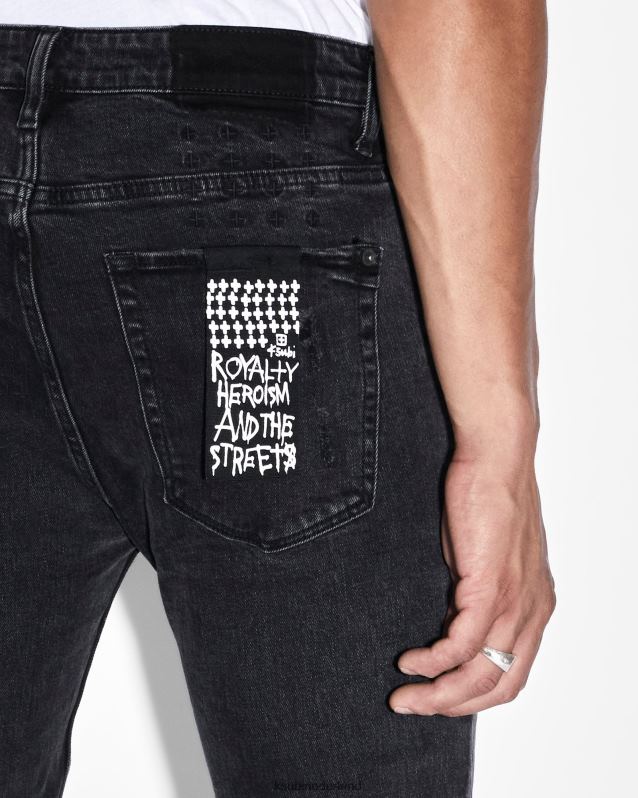 Ksubi mannelijk van winkle dynamietafval XT0TV477 kleding zwart