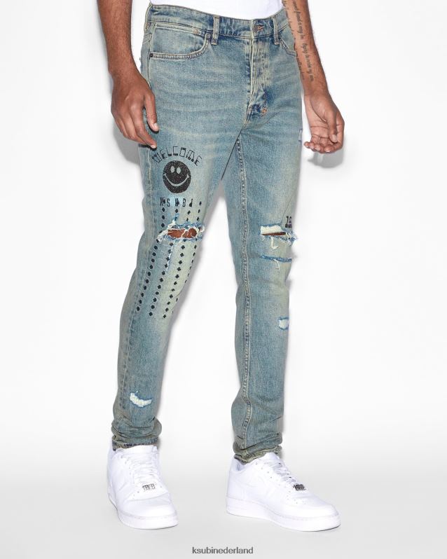 Ksubi mannelijk van winkle gooit bakafval XT0TV311 kleding blauwe wassing