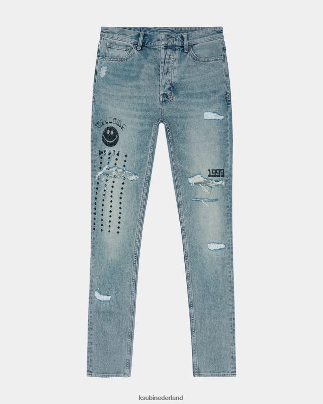 Ksubi mannelijk van winkle gooit bakafval XT0TV311 kleding blauwe wassing