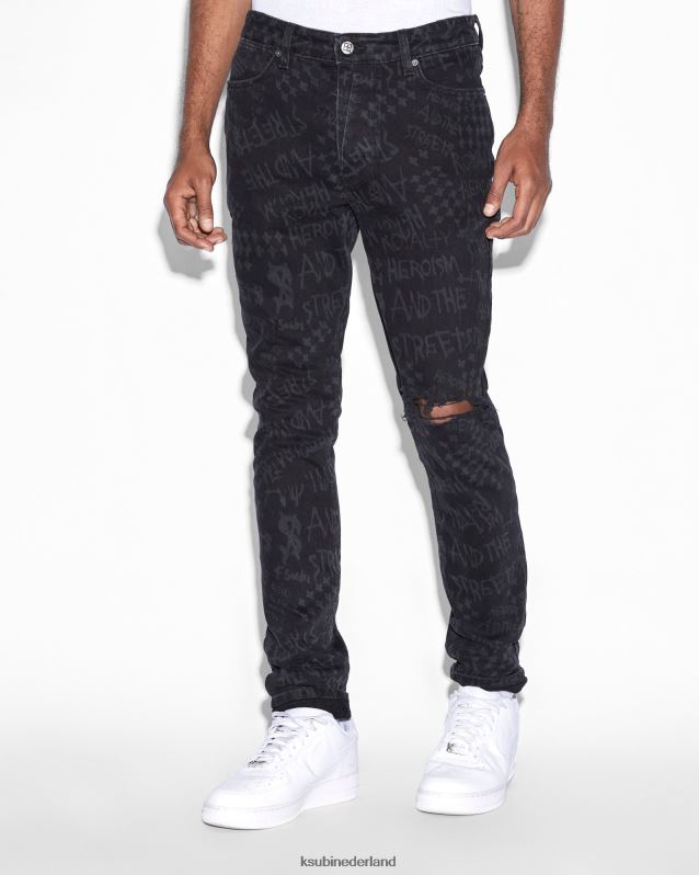 Ksubi mannelijk van winkle heldenmoed XT0TV352 kleding zwart