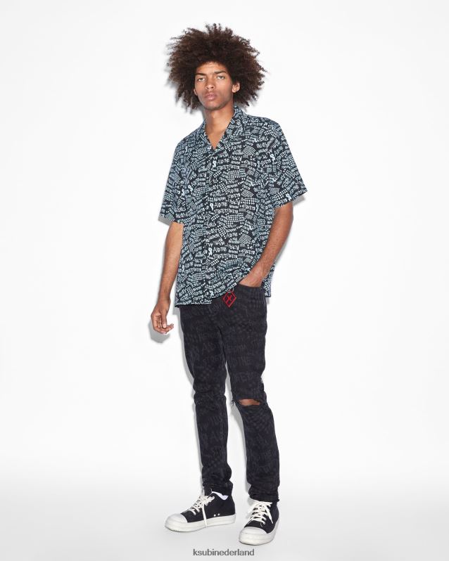 Ksubi mannelijk van winkle heldenmoed XT0TV352 kleding zwart