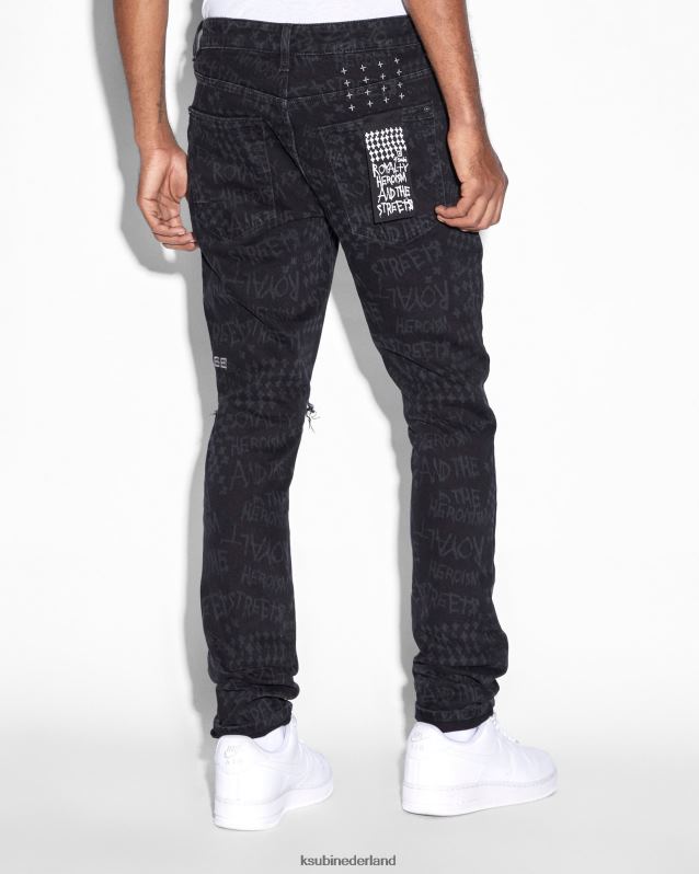Ksubi mannelijk van winkle heldenmoed XT0TV352 kleding zwart